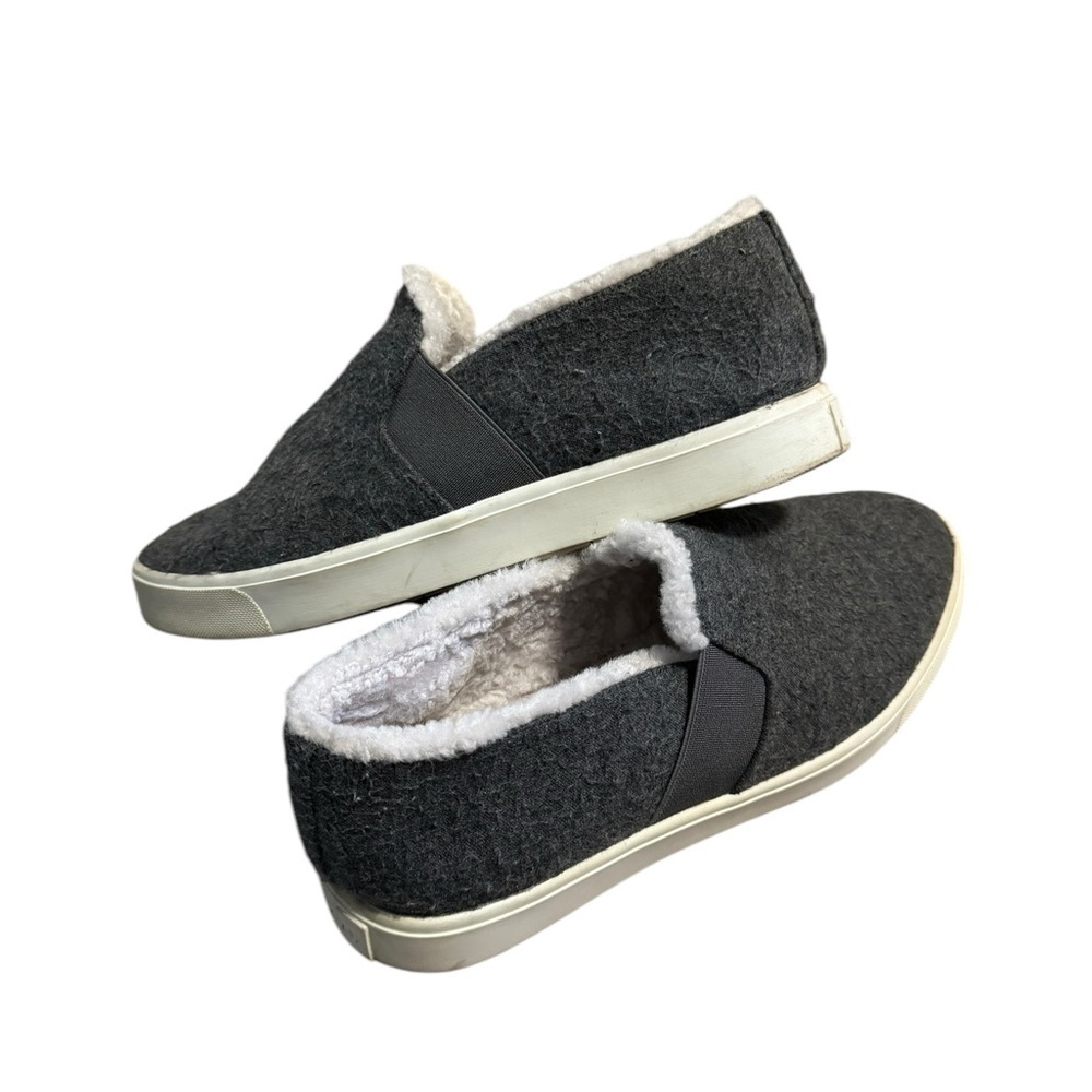 VINCE Blair Shearling Lined & Trim Slip-On Sneakers Heather Gray US 8